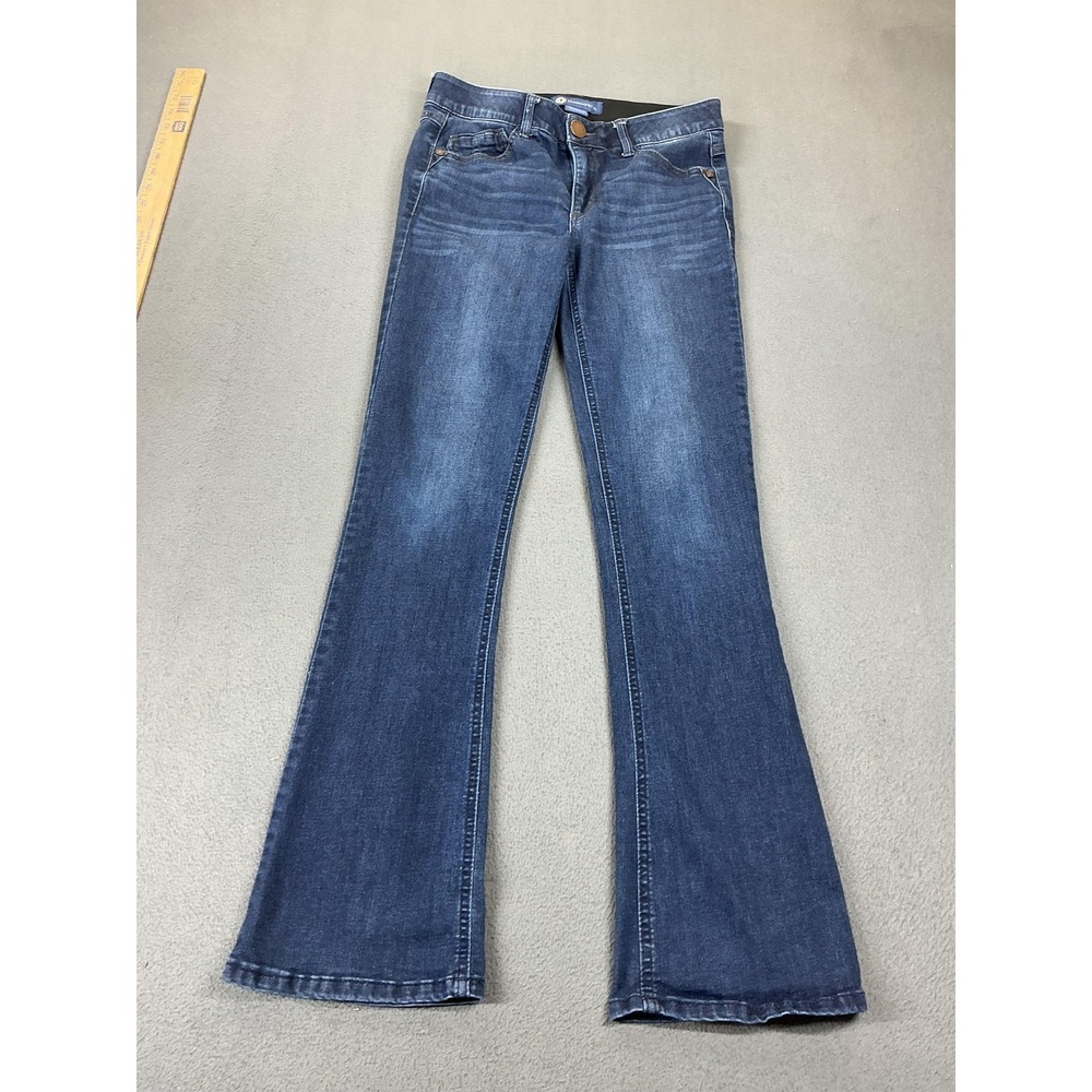 Democracy Jeans Womens 4 Blue Flared Mid Rise‎ Absolution Stretch Denim 33 In